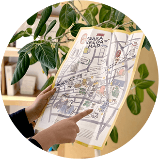 ウェルカムドリンクやおすすめガイドマップの提供でおもてなし