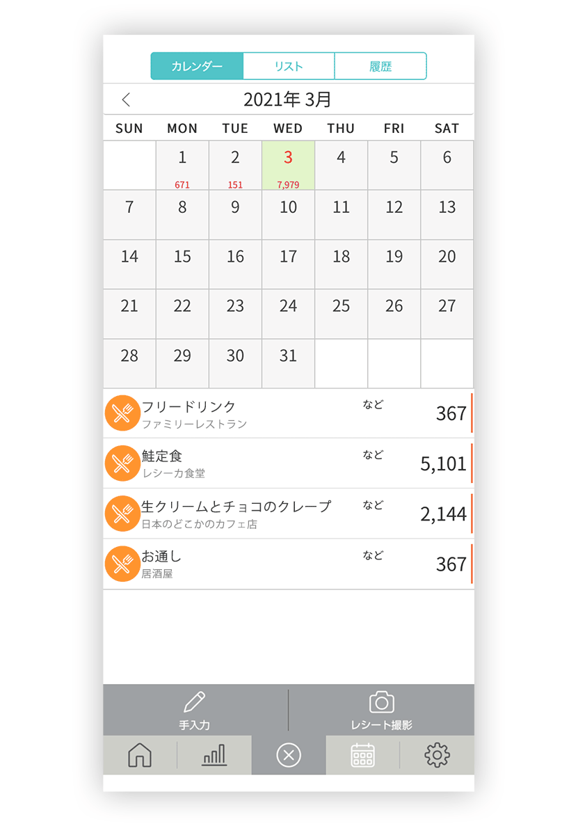 カレンダー リスト 履歴から確認する 登録したお買い物情報を確認する レシーカ使い方ガイド Tサイト Tポイント Tカード